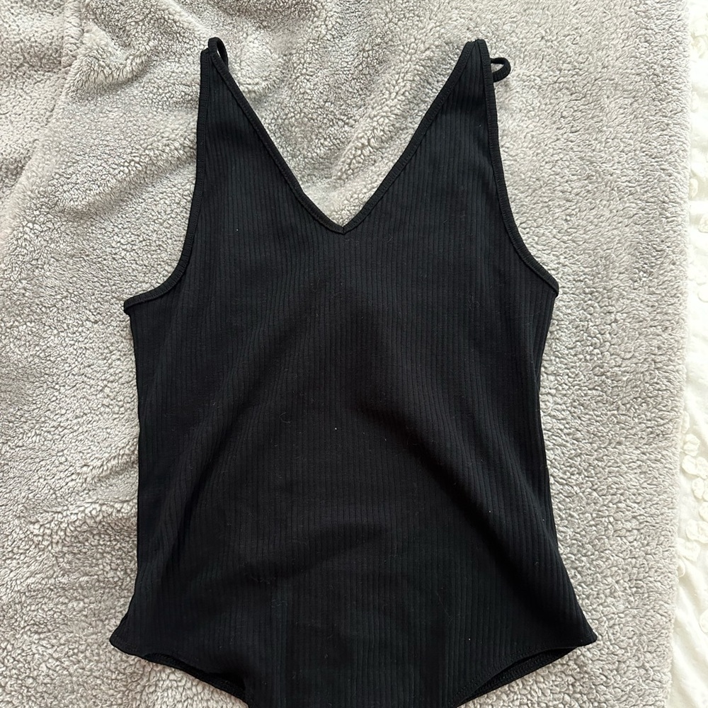 NWT Forever 21 black ribbed bodysuit